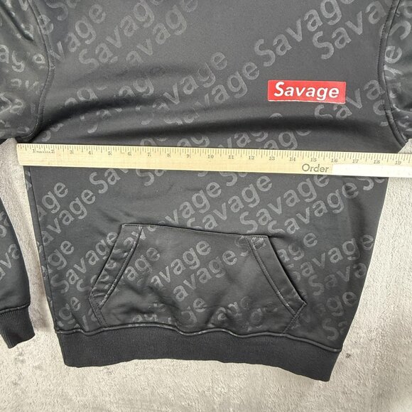 Savage Sweatshirt Hoodie Youth Large 14/16 All Over Print Pullover Encrypted Y2K - Picture 4 of 14